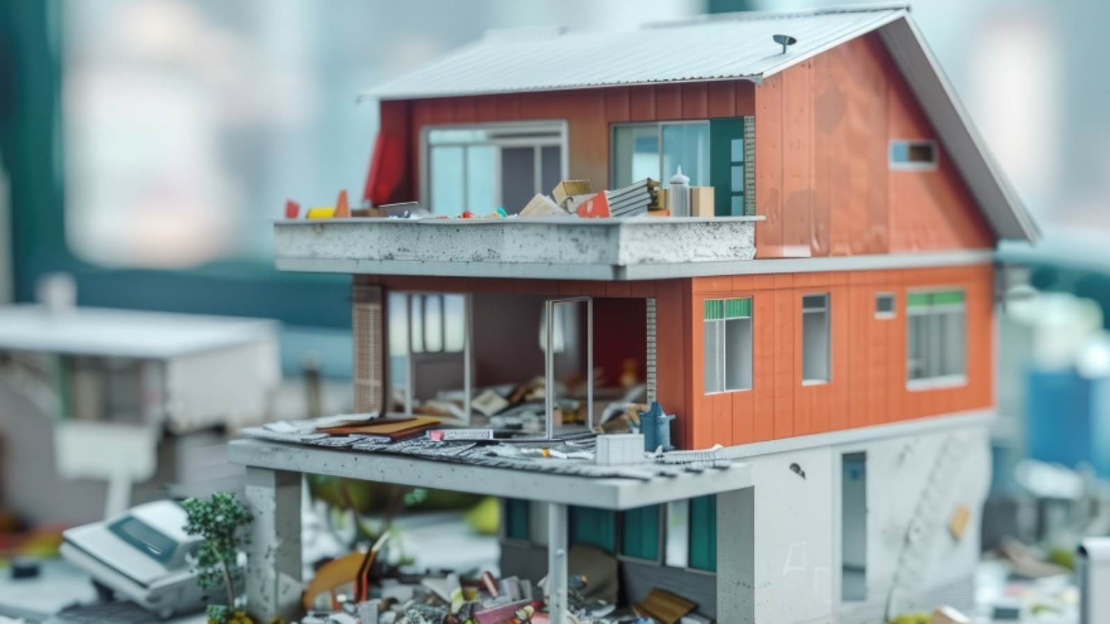 model-plastic-house-building-with-trash