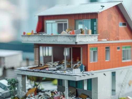 model-plastic-house-building-with-trash
